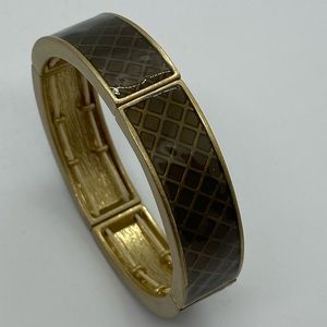 Lia Sophia gold and brown stretch bracelet